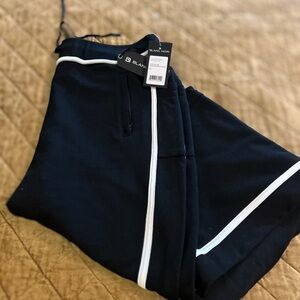 Blanc Noir Black Pants with White Accents